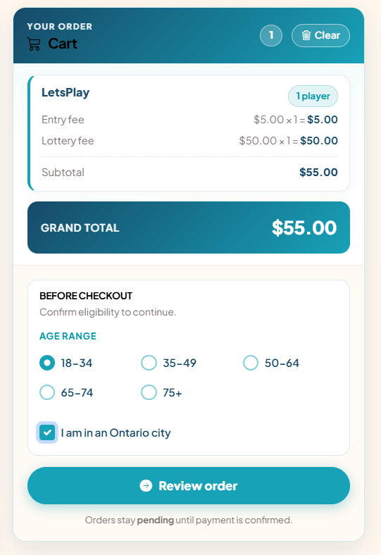 Step 7: Review cart & eligibility