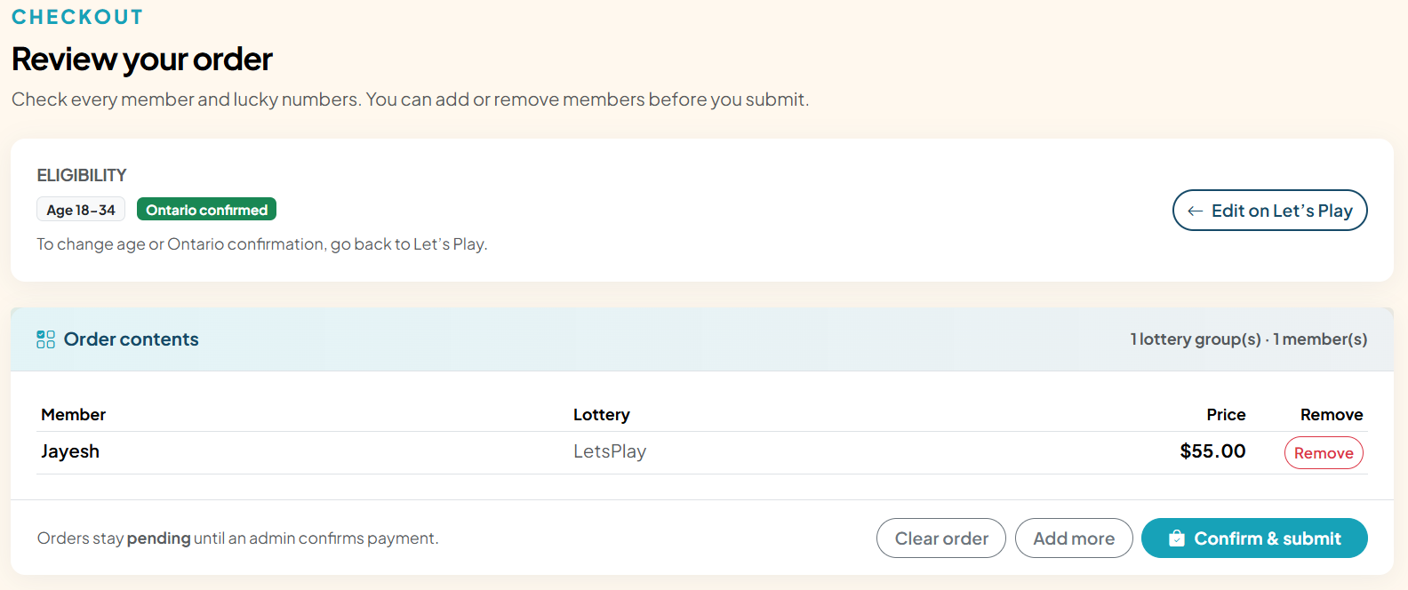 Step 8: Confirm on the review page