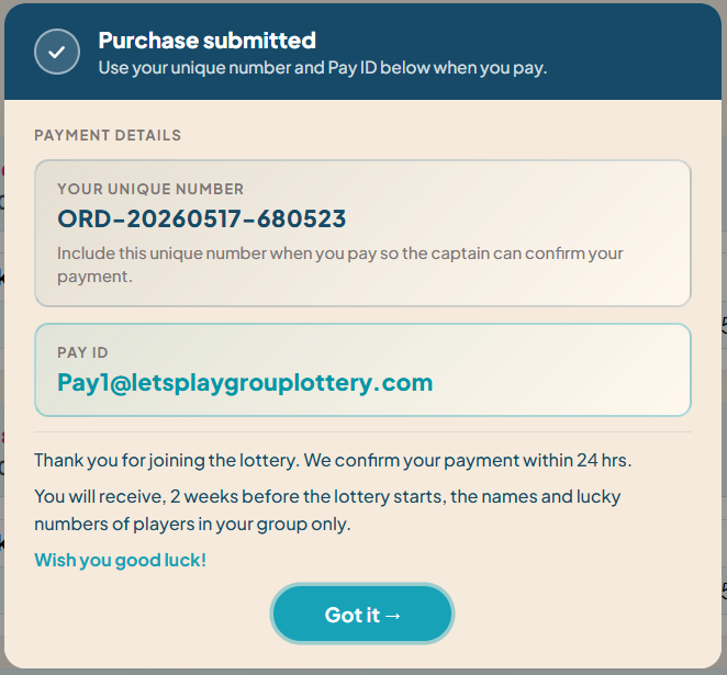 Step 9: Payment information